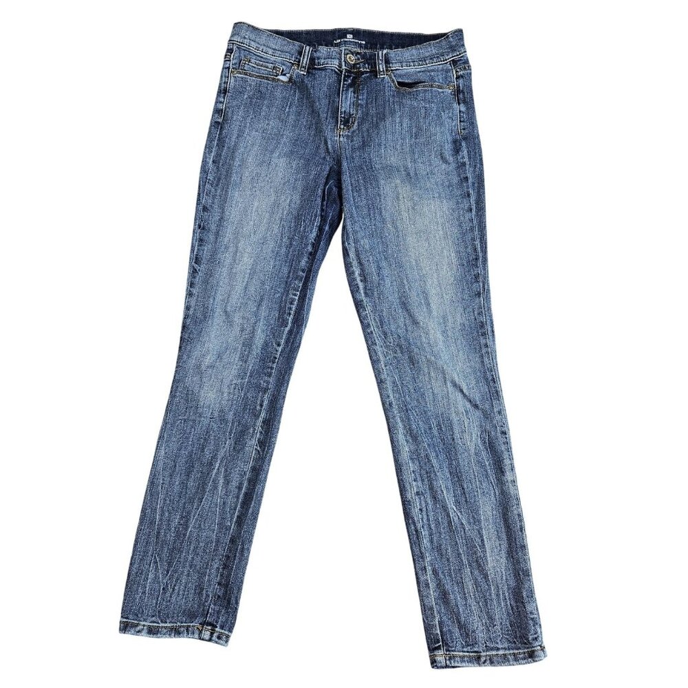 Liz Claiborne City Fit Skinny Boyfriend Jeans Womens 6 Blue Wash Stretch Denim